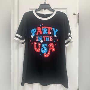Black 'Party in the USA' Graphic T-Shirt